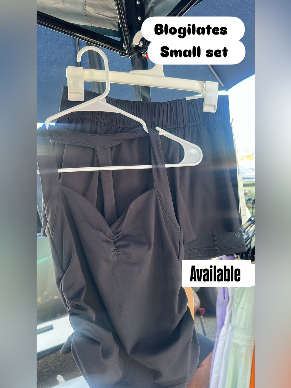 Women's Black Active Shorts and tank top set